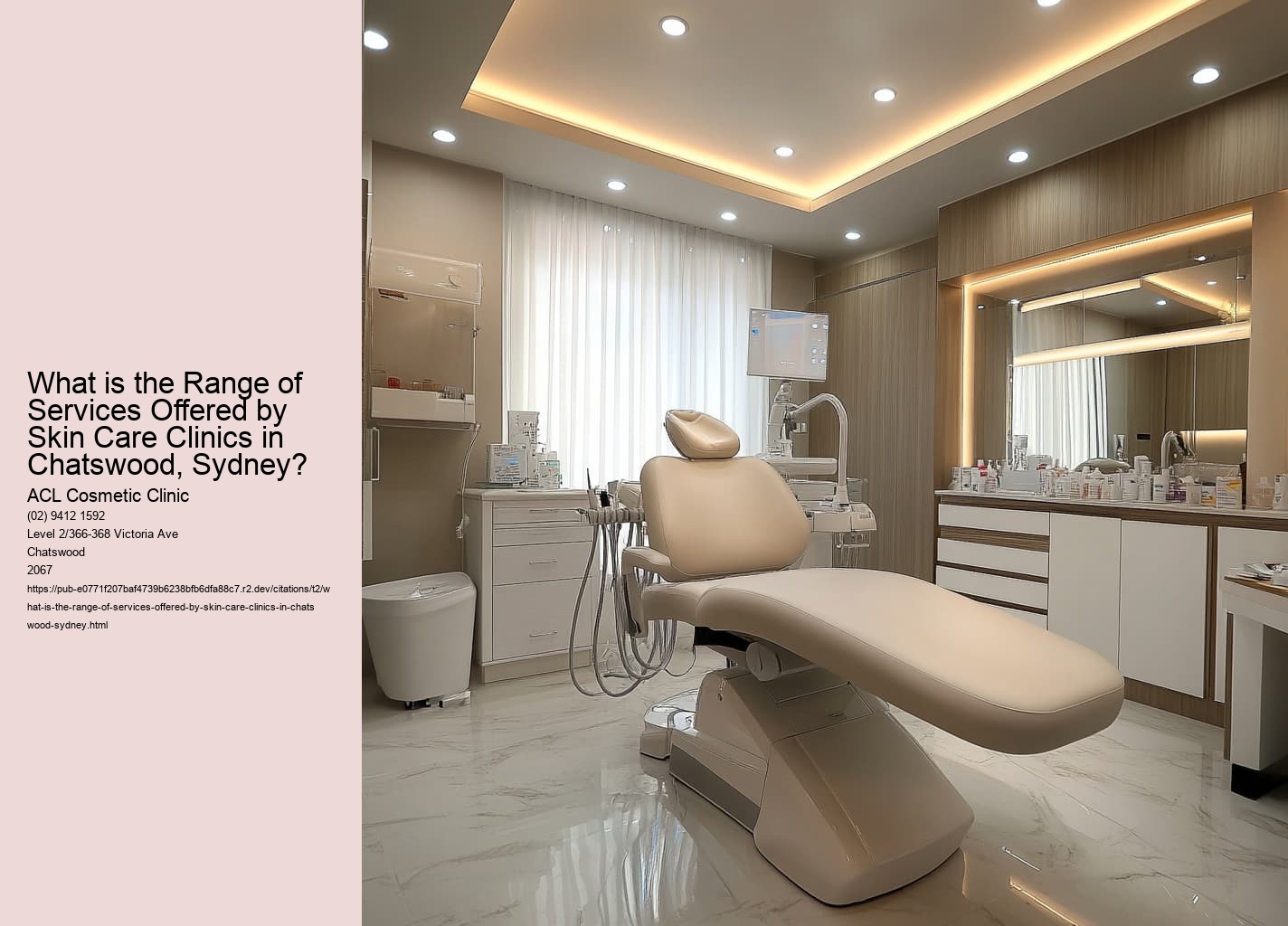 What is the Range of Services Offered by Skin Care Clinics in Chatswood, Sydney?