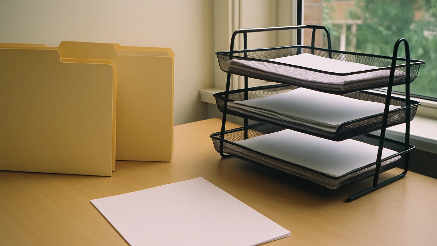 Paper Inbox Routine file folder organizer detail