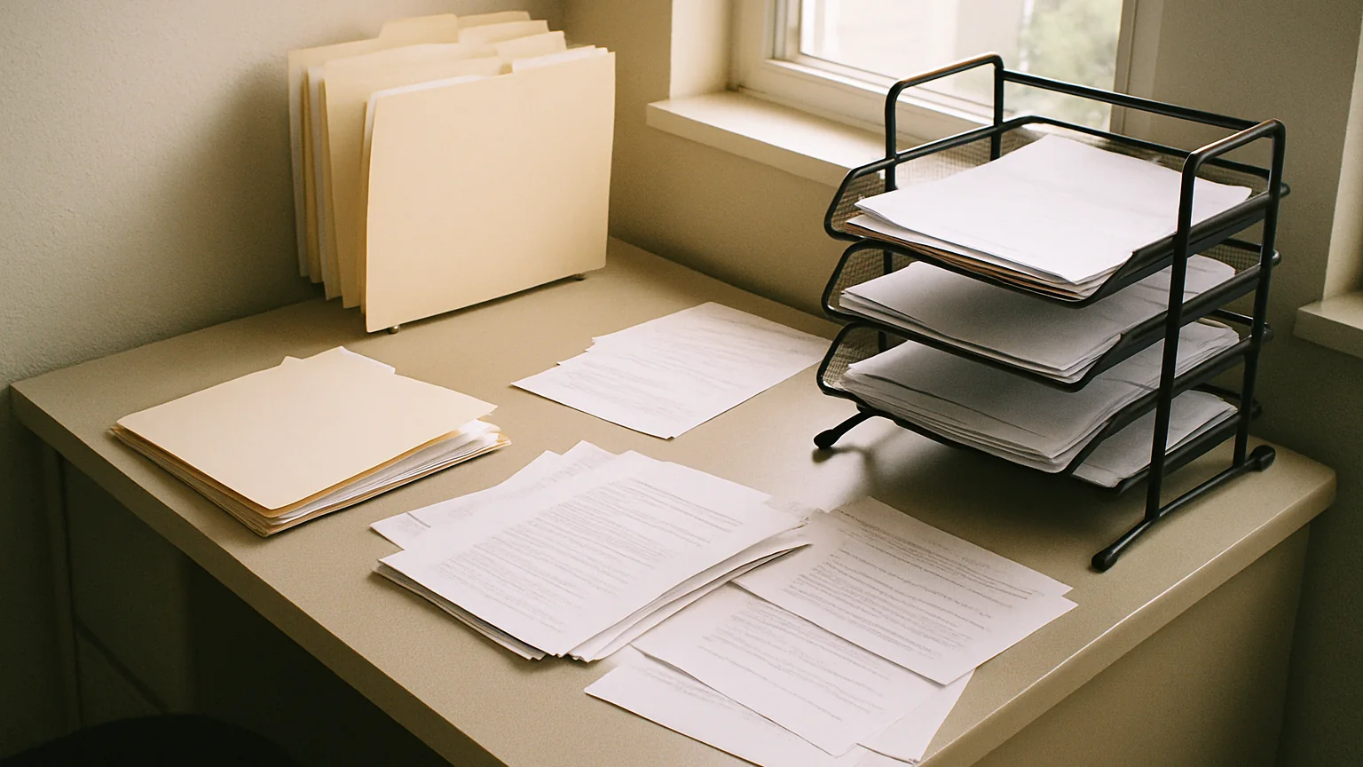 Small Office Paper Zones file folder organizer detail